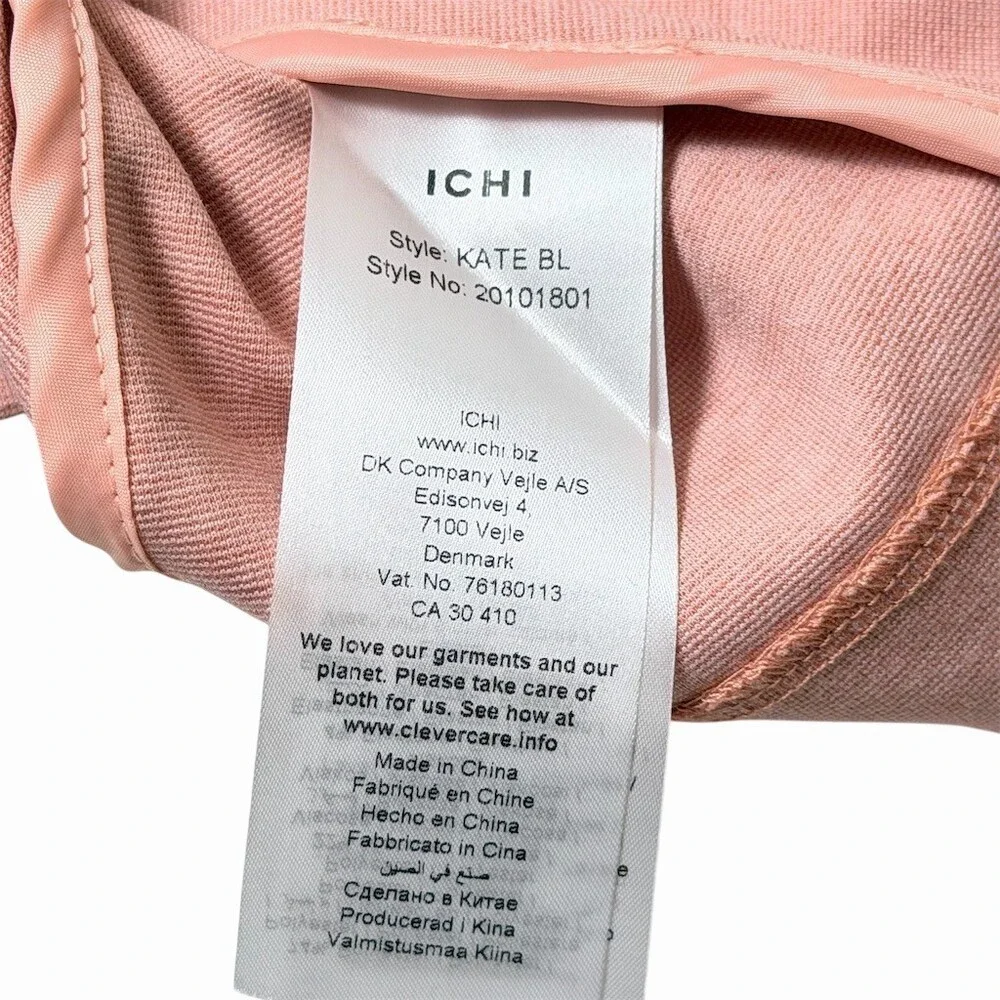 ICHI Kate Blazer Blush Pink Slim Fit Single Button Workwear Jacket S